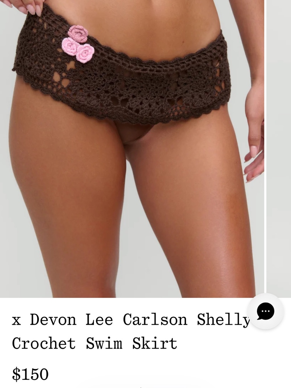 Frankie's Bikinis Crochet Triangle Bikini Set - Brown with Pink Accents - Picture 2 of 7